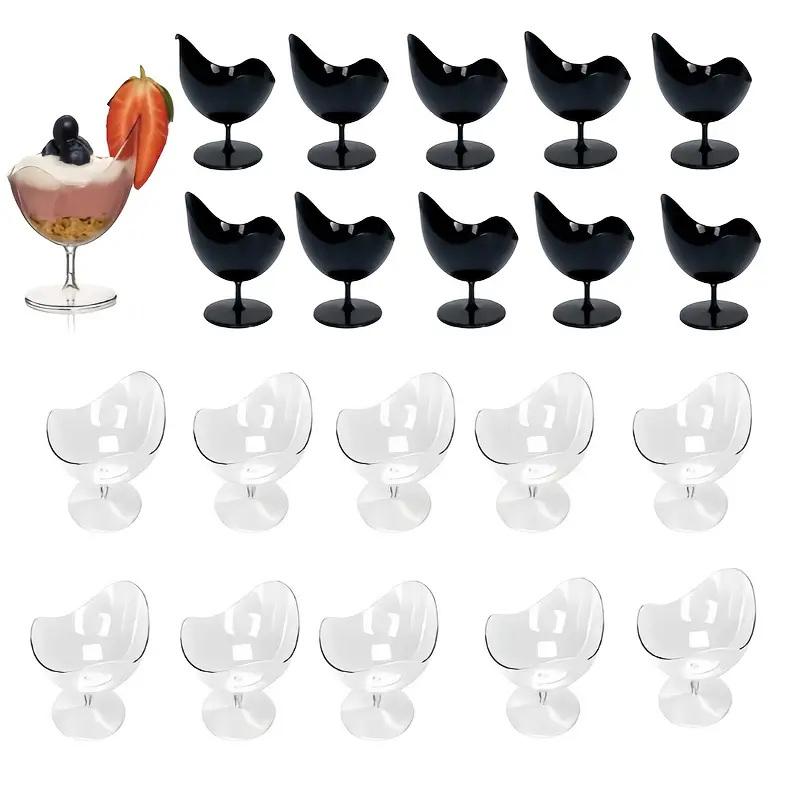 10Pcs Disposable Plastic Dessert Cup Ice Cream Cup Small Wine Cup Plastic Dessert Cup Perfect For Fruit Ice Cream Pudding
