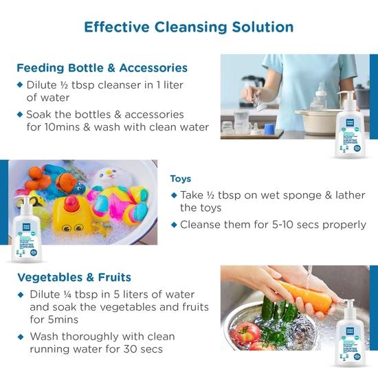 Mee Mee Anti-Bacterial Baby Liquid Cleanser (300 Ml - Bottle), Transparent (MM-1300 300ML)