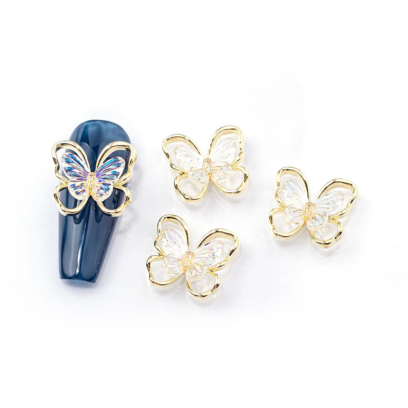 

10pcs 3D Butterflies Nail Decoration Sweet Butterflies Nail Charm Alloy Nail Art Decorations for Acrylic Gel Nails Accessories