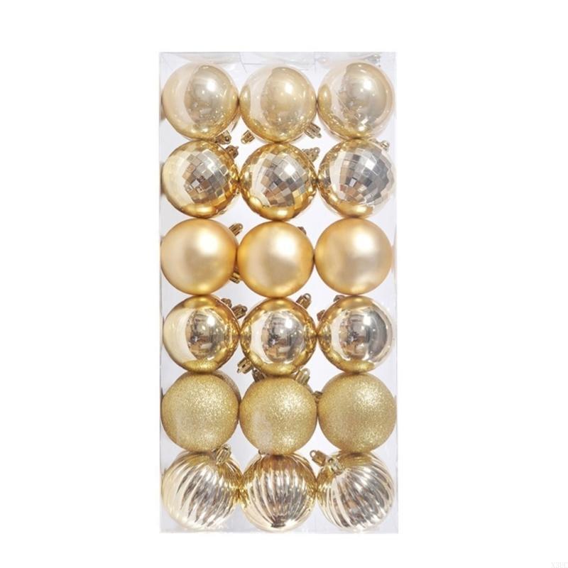 36pcs Stylish Christmas Baubles Ornament Perfect For Long Term Seasonal Use X3UC золотой