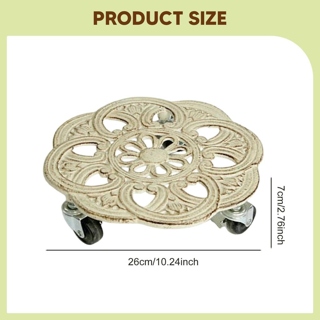Plant Roller Stand, Rolling Tray, Pot Trolley, Sturdy Iron Structure, Universal Wheels, Suitable for