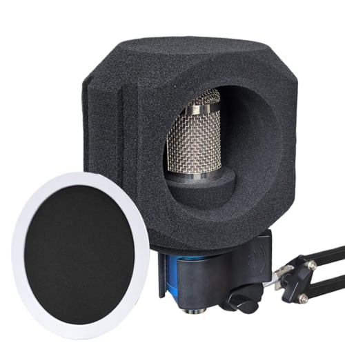 Microphone Sound Isolation Shield | Microphone Filter Reflection Reduction Shield, Microphone Soundproof Cover, Portable Noise Reduction Microphone Is