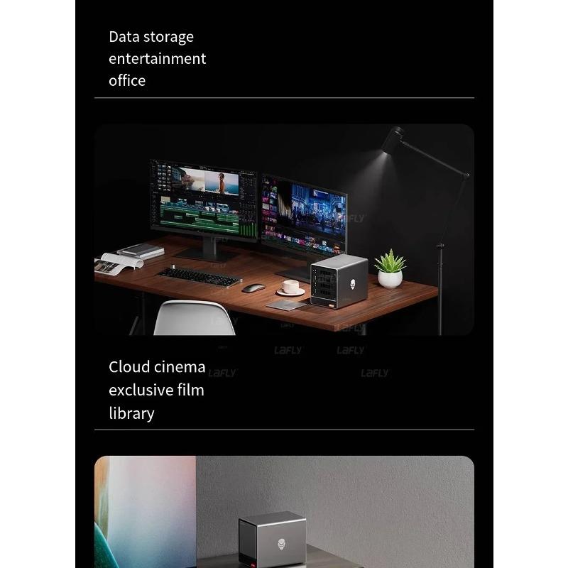 AOOSTAR 2025Intel Quad Core N150 MiniPC Home Cloud HDD a 4 Alloggiamenti SSD Doppio Display USBType-C Doppia LAN Archiviazione Domestica NAS Computer