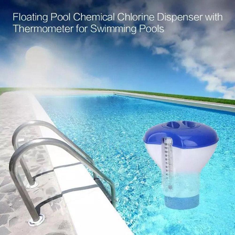 Pool Floating Disinfectant Dispenser With Thermometer Disinfection Automatic Applicator Pump CN