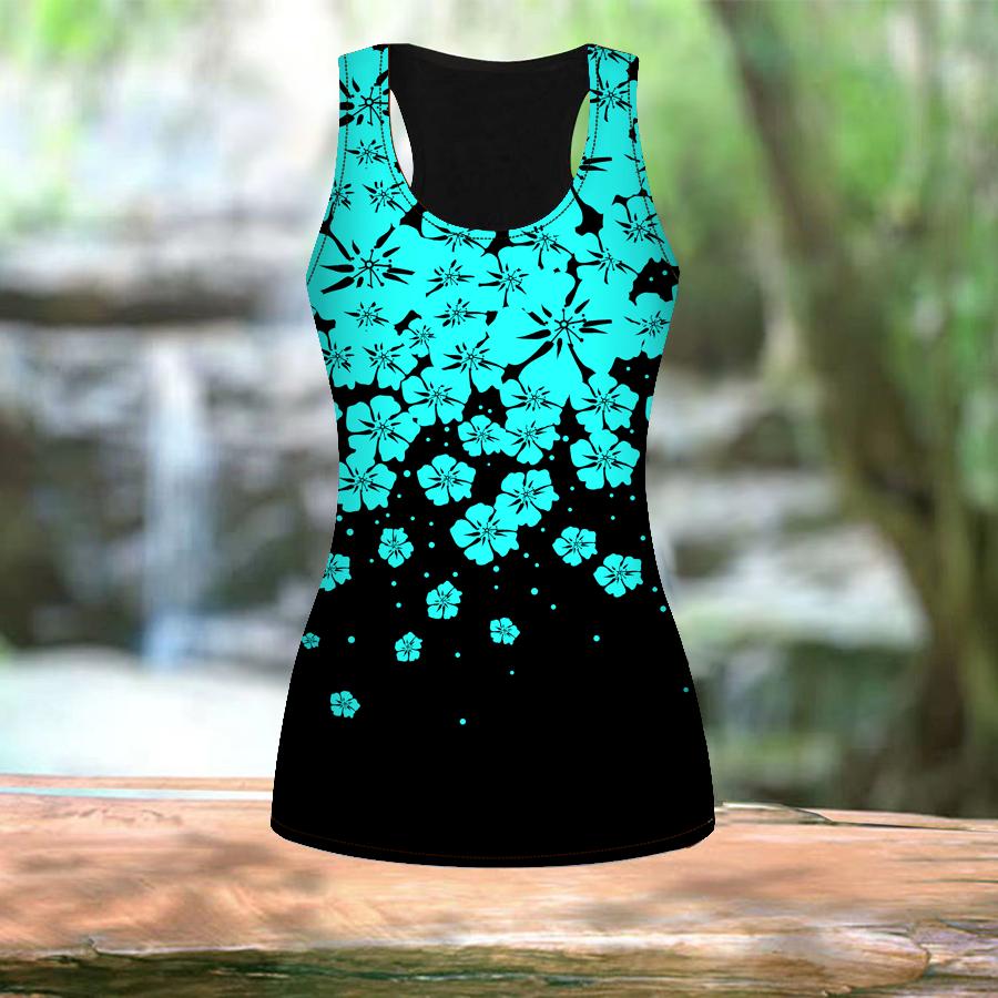 3D Φλοράλ Μοτίβο Γυναικεία Αθλητικά Τοπ Γιόγκα Γυμναστηρίου με Μοτίβο Καλοκαιρινά Αθλητικά Μπλουζάκια Αμάνικα Μεγάλα Μεγέθη