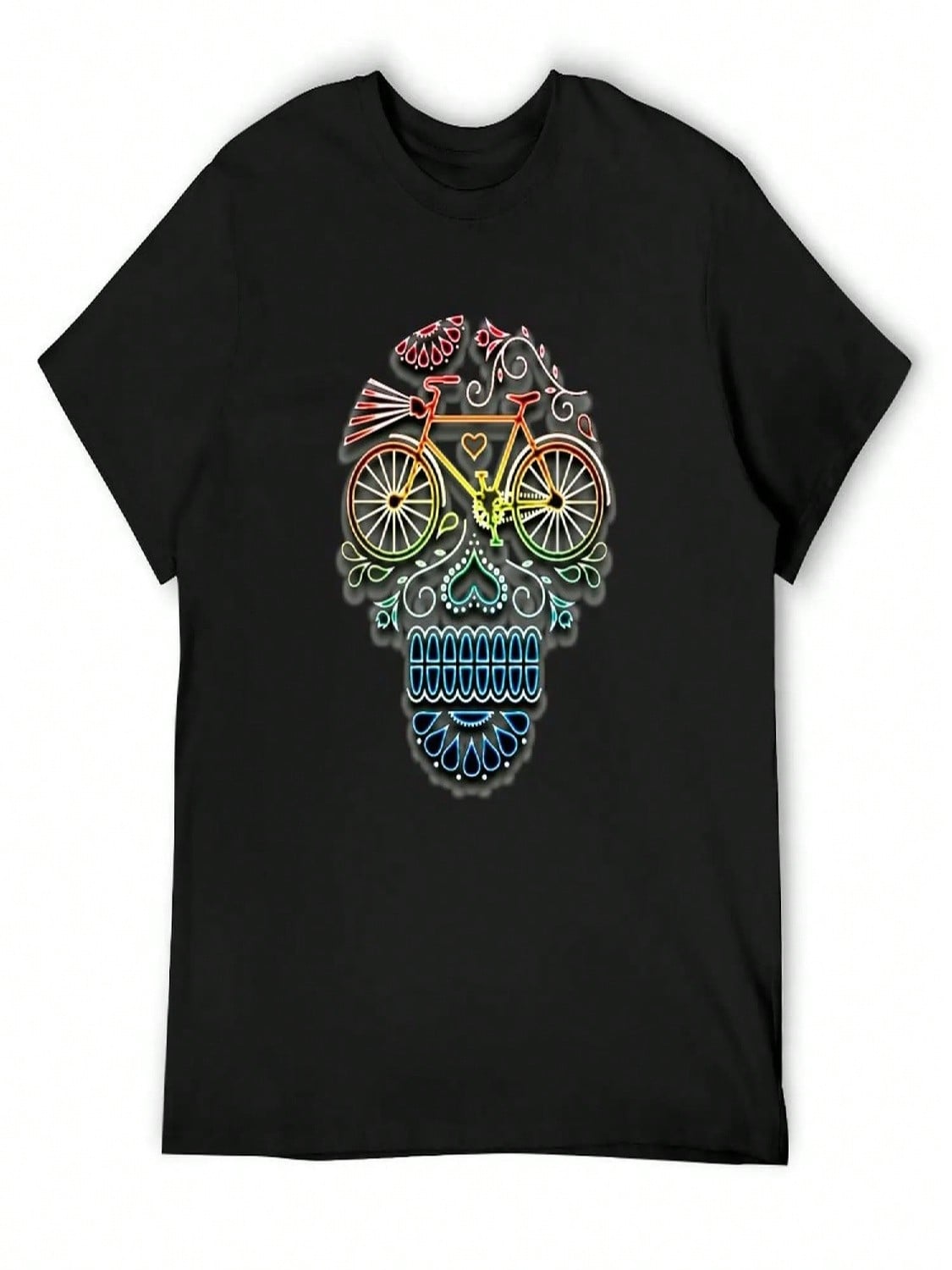 Bike Skull, Shirt Bicycle T-Shirt Blue Archive Blanks Summer Shirt unisexs T Shirt Graphic S разноцветный
