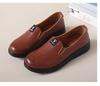 Spring Leather Soft Soled Women's Flat Shoes Low Cut Comfortable Outdoor Single Shoes Height Increasing Round Toe Casual Shoes