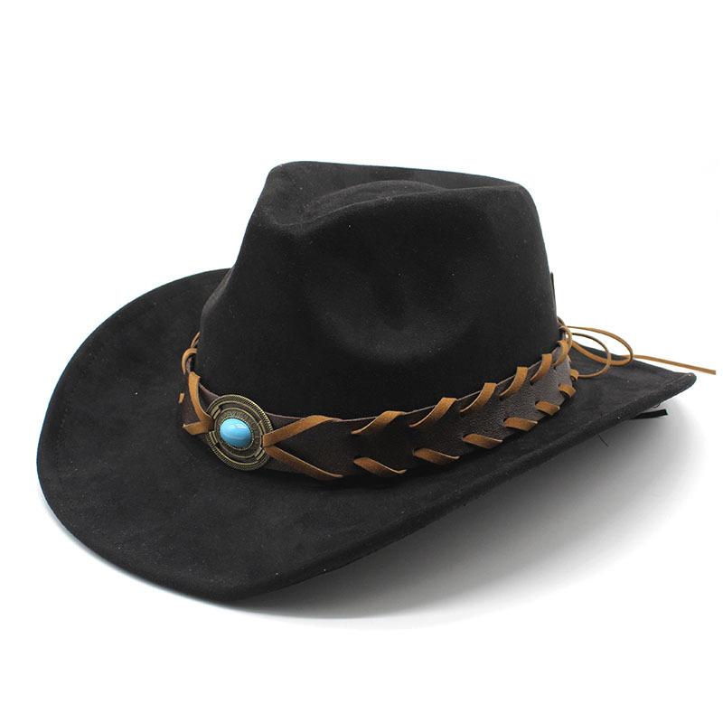 New Minority Woolen Hat Suede Men's and Women's Couple Hat Woolen Western Cowboy Top Hat