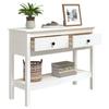 Vidaxl Console Table, White, 100X35X75 Cm, Solid Pine Wood