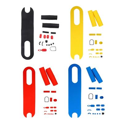 Electric Scooter Charging Port Rubber Dust Plug Electric Scooter Pedal Silicone Foot Mat with Handlebars Grip Cover Set
