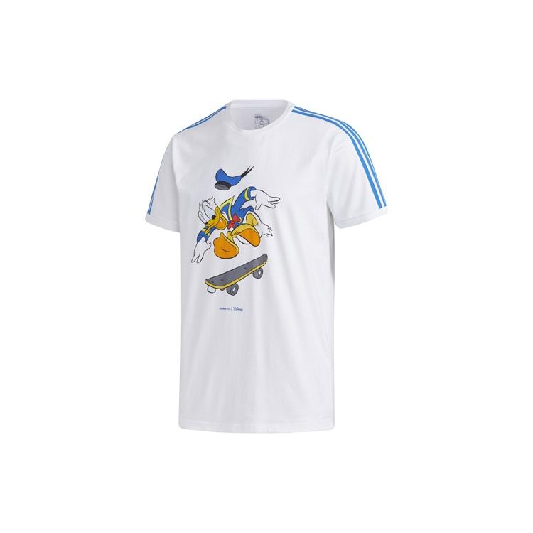 adidas neo U Dsny dd Tee Donald Duck Casual Round Neck Short Sleeve White Men s GJ5648 L