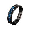 Tiger's Eye Leather Bracelet Natural Stone Three-Layer Tiger's Eye Bead Stainless Steel Magnetic Buckle Men's Popular