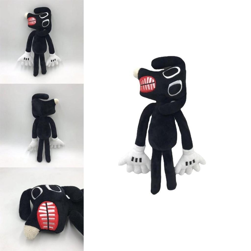 Siren Head Series Black Dog Plush Toy Crooked Neck Horror Stuffed Doll 30cm/11.8inch Height