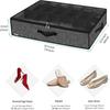 Underbed Shoe Organizer with Handles and Clear Window, for Foldable Shoes