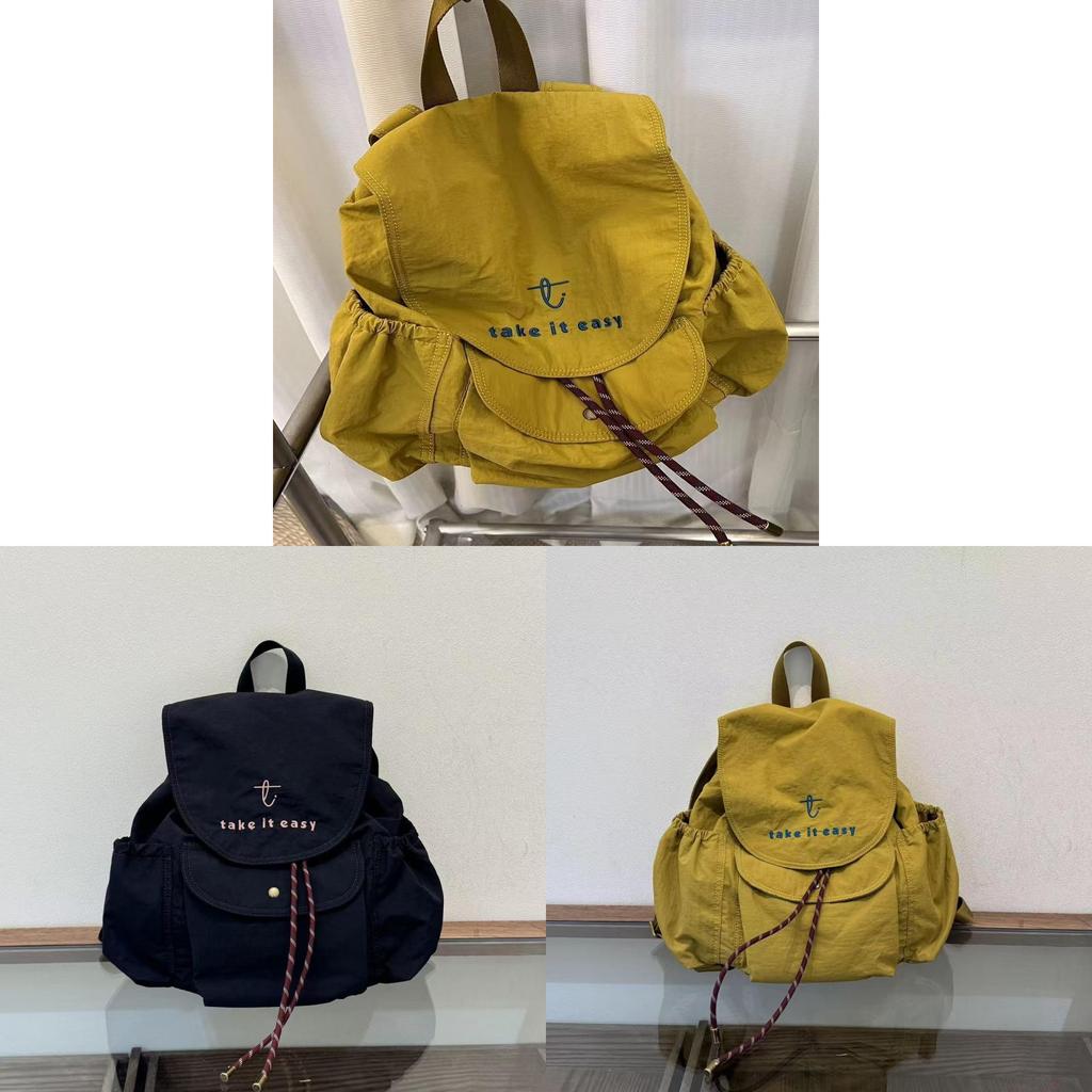 Solid Color Vintage Style Casual Backpack With Breathable Nylon For Daily Use