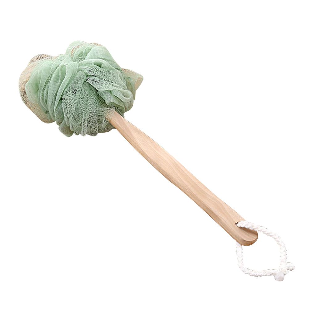 Långhandtagad Kroppsskrubbare Rengöring Badskrubb Badskrubbboll för Badrumsdusch Grön