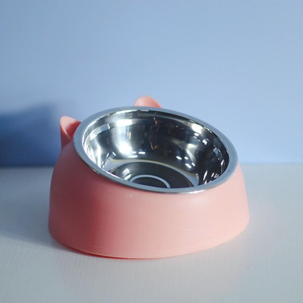 Non-slip Cat Bowl Cute Ear Design Elevated Cat Bowl New Inclined Cat Bowl  For Cats 100ml розовый