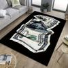 Luxurious Money Pattern Rug Floor Mat for Living Room Bedroom Kitchen Bathroom Black with Home Decor Carpet Rugs for Living Room