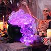 Lighted Witch Cauldron Set DIY Bubbling Witch Cauldron Set with Lights Indoor Witch Cauldron Centerpiece for Hocus Pocus Halloween Party Decor