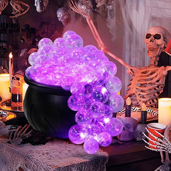 Lighted Witch Cauldron Set DIY Bubbling Witch Cauldron Set with Lights Indoor Witch Cauldron Centerpiece for Hocus Pocus Halloween Party Decor