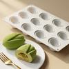 Molde de Silicona Reutilizable de 12 Cavidades con Forma de Pistacho para Mousse Superficie Antiadherente Segura para Alimentos Para Horneado Casero Pastelería Fabricación de Chocolate
