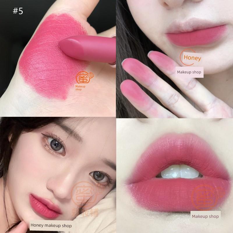 Good Color Matching! Light Fashion Sense Milk Apricot Nude Coffee Low Saturation Primary Color Coffee Space Mud Lipstick Plain Face Control