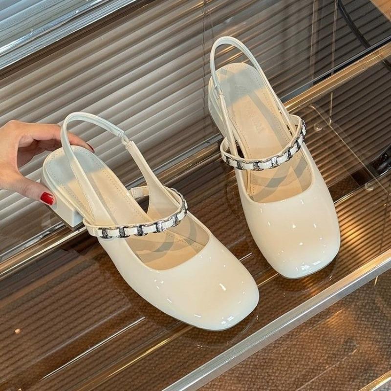 Temperament Mary Jane single shoes women's thick heel bag head sandals summer new versatile not tired feet high heels