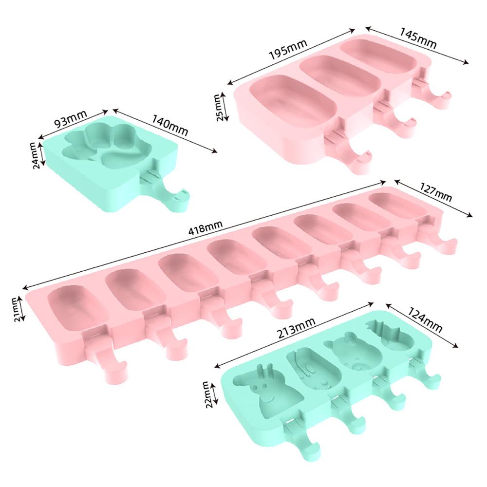 Silicone World 8/4/3 Hole Silicone Mold Silicone Ice Cream Mold Popsicle Molds DIY Ice Cream Mould Ice Pop Maker Mould Ice Tray