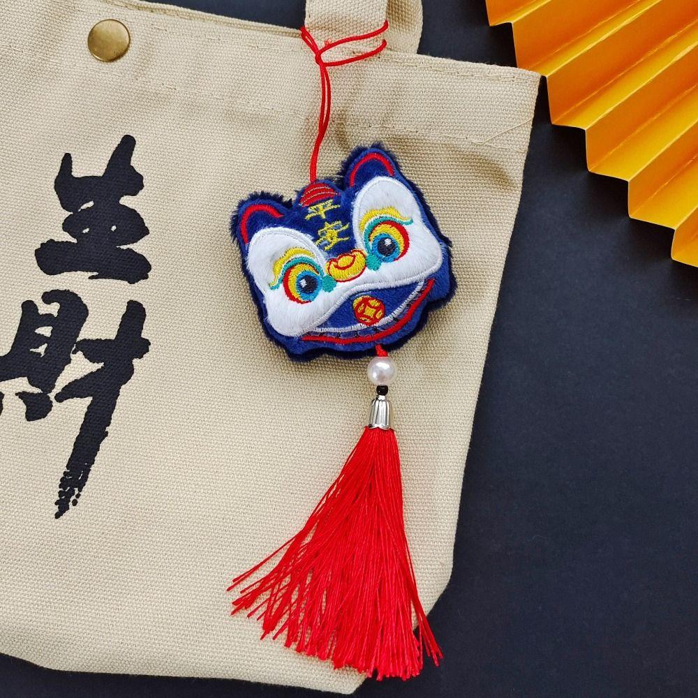 Chinese Style Lion Dance Tassels Pendant Awakened Lion Horse Mascot Plush Doll  Girls