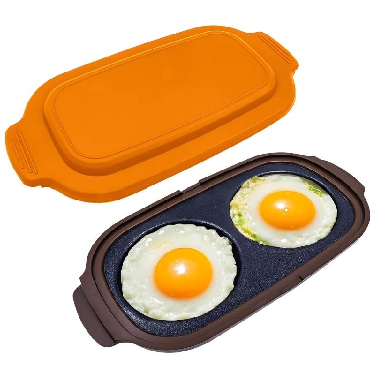 Microwave Cooker for Eggs Steak Bacons Simultaneous Cooking Heat Resistant Silicone Metal Breakfast Solution