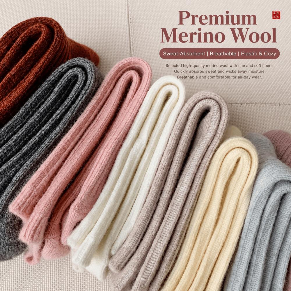 1 Pair Comfortable Thermal Crew Socks Solid Color Knitting Socks Fashion Wool Socks Winter Autumn
