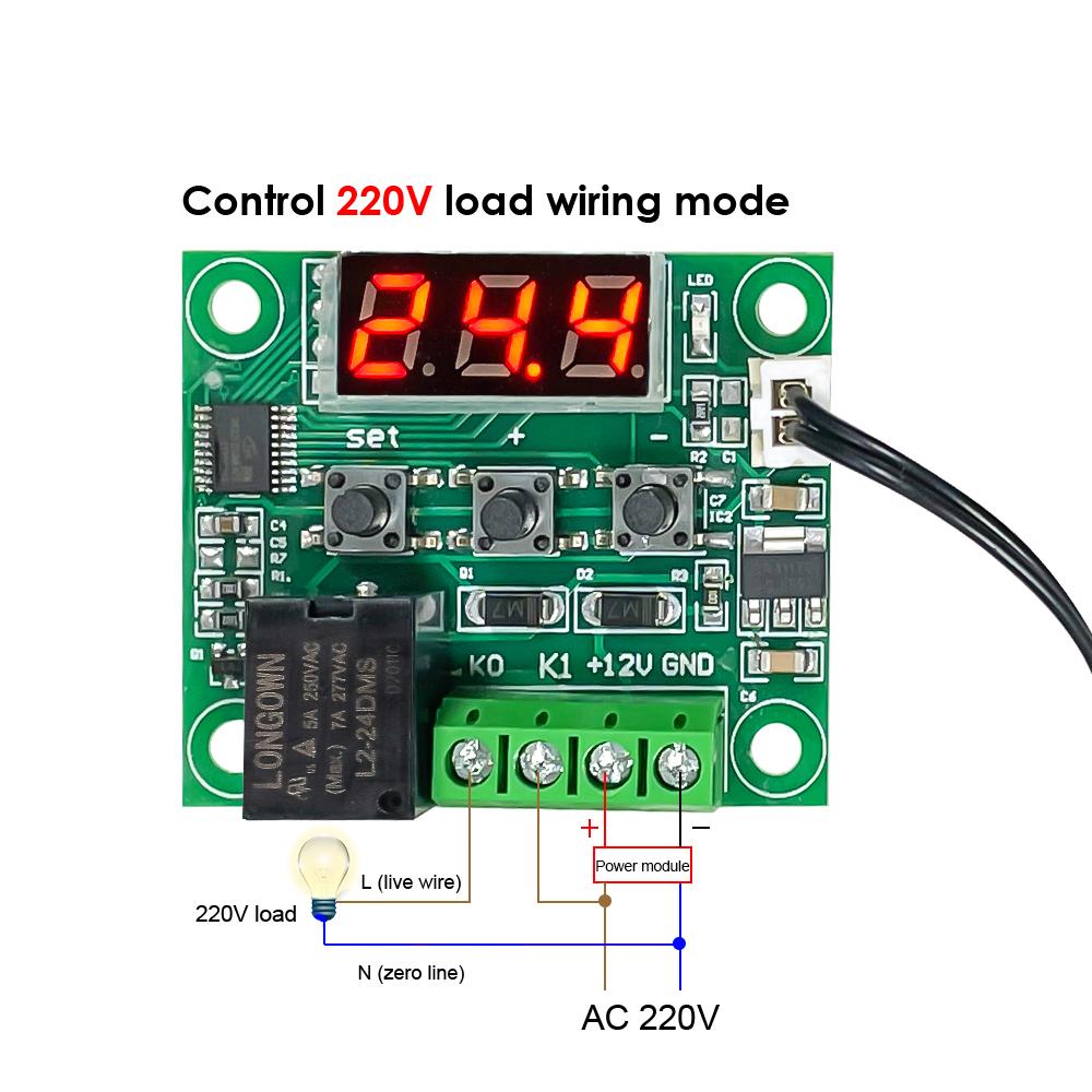 W1209 DC 5V 12V 24V Heiz Kühl Temp Thermostat Temperaturregler Schalter Controller Thermometer Thermo NTC Sensor