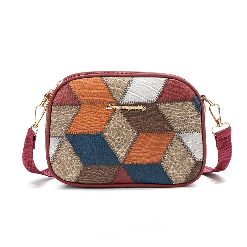 Three zipper versatile fashion messenger bag popular splicing women's shoulder bag casual letter mark change bag batch