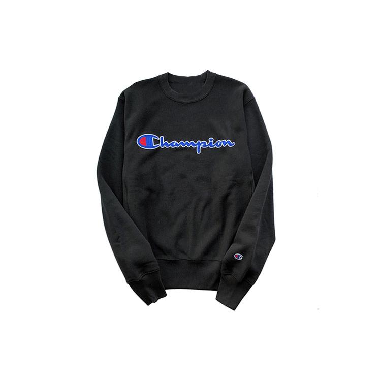 Champion Sweatshirts Unisex Black Crew Neck Thickened Regular GF70-Y07471-BKC