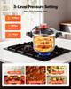 Pressure Cooker, 7L Pressure Cooker Stainless Steel, Pressures Canner with Steaming Rack, Tempered Glass Lid, Three Pressures Settings for Meat,