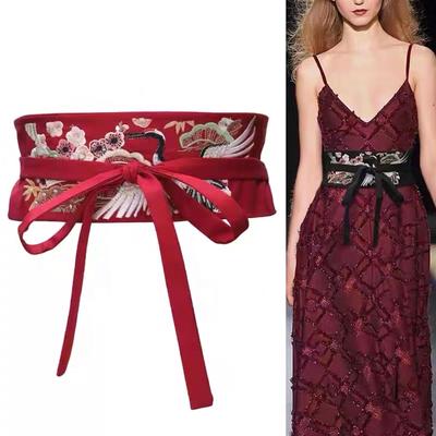 Chinses Hanfu Waistband Embroidery Crane Versatile Dress Up for Masqurade Prom Accessory Photo Props