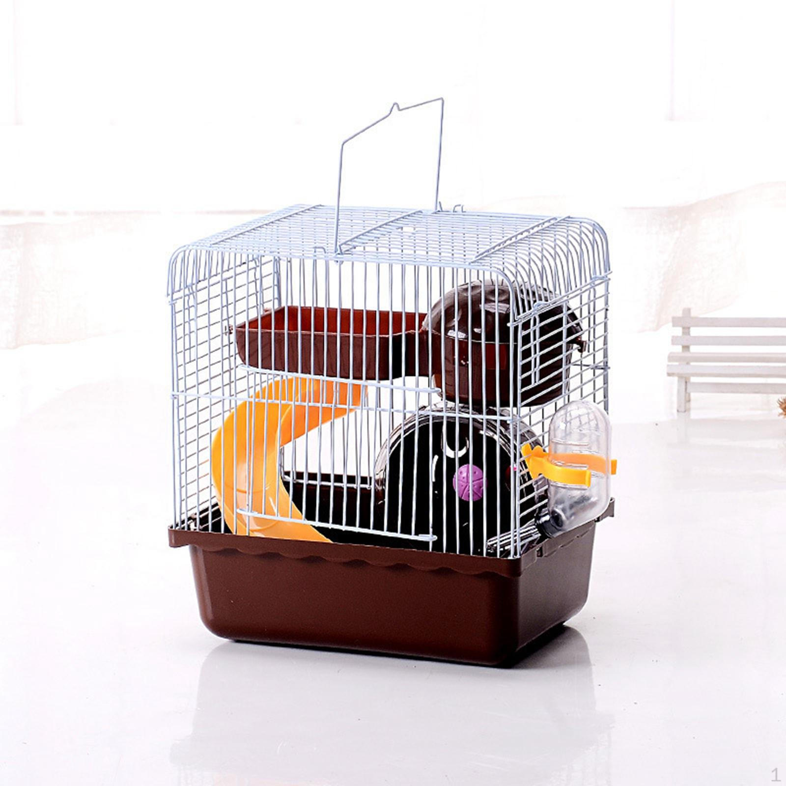 

Guinea Pig Cage Travel Rat Gerbils Carry Case 23x17x26cm for Temporary Housing with Wire Mesh коричневый