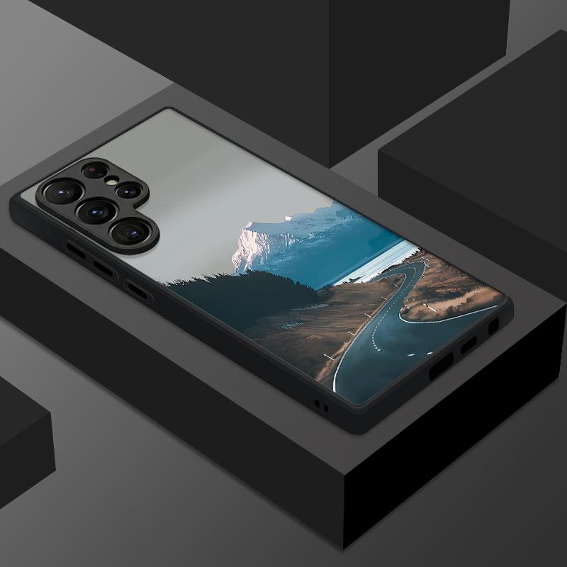 Magnetisch Für Magsafe Hülle Für Samsung Galaxy S26 Ultra S25 Edge S24 S23 S22 Plus S21 FE Berge und Flüsse Landschaft Hybrid Mattes Cover