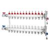 VEVOR 12-Branch Radiant Heat Manifold, 1/2" PEX Tubing Manifold, Stainless Steel PEX Manifold for Hydronic Radiant Floor Heating