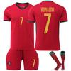 2024-25 Portugalija Ronaldo Namų futbolo marškinėlių rinkinys Gerbėjų versija