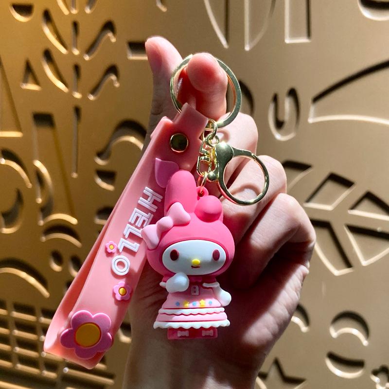 Sanrio Cartoon Flower Season Keychain Claw Machine Figure Pendant - Cute Backpack Keyring Gift.