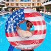 Transparent Glitter American Flag Swim Ring for Adults - Pool Float