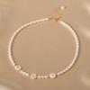 Simple natural freshwater millet pearl necklace, high-end design sense, small daisy collarbone chain, niche versatile neck chain