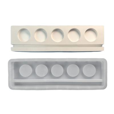 Long Candle Holder Molds, Five Hole Tealight Holder Molds Base Molds for DIY Craft Tealight Holder Home Decorations