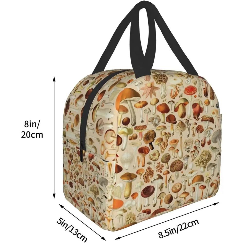 Vintage Pilz Isolierte Lunchtasche Frauen Mädchen Wiederverwendbare Lunchbox für Kinder Auslaufsichere Kühltasche für Schule Arbeit Reise Picknick