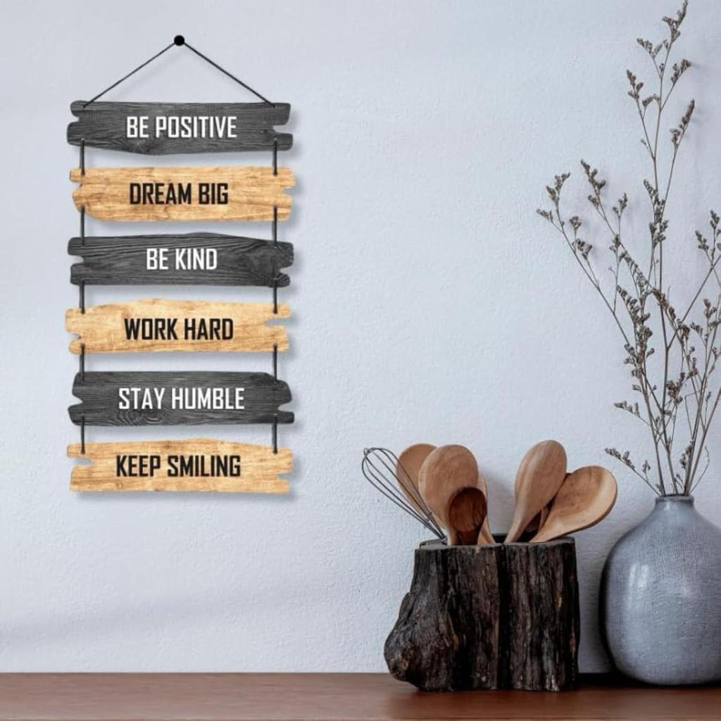 Veggkunst MDF Treoppheng for Stue | Soverom | Hjemmeinnredning | Kontor | Gave | Sitatartikler Husdekorasjon, Dekorative Hengeartikler