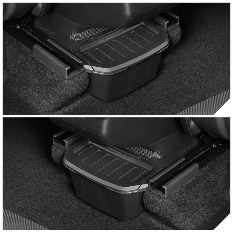 TPE For Tesla Model YL 2026 Car Rear Storage Box Under-Console Trash Can Organizer Car Accessory Interior Accessories