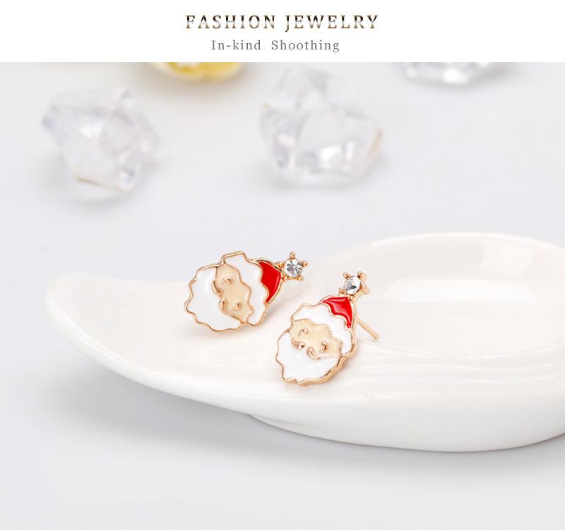 Women Santa  Christmas Ear Studs Cute Cartoon Earrings Jewelry Gifts for Ladies