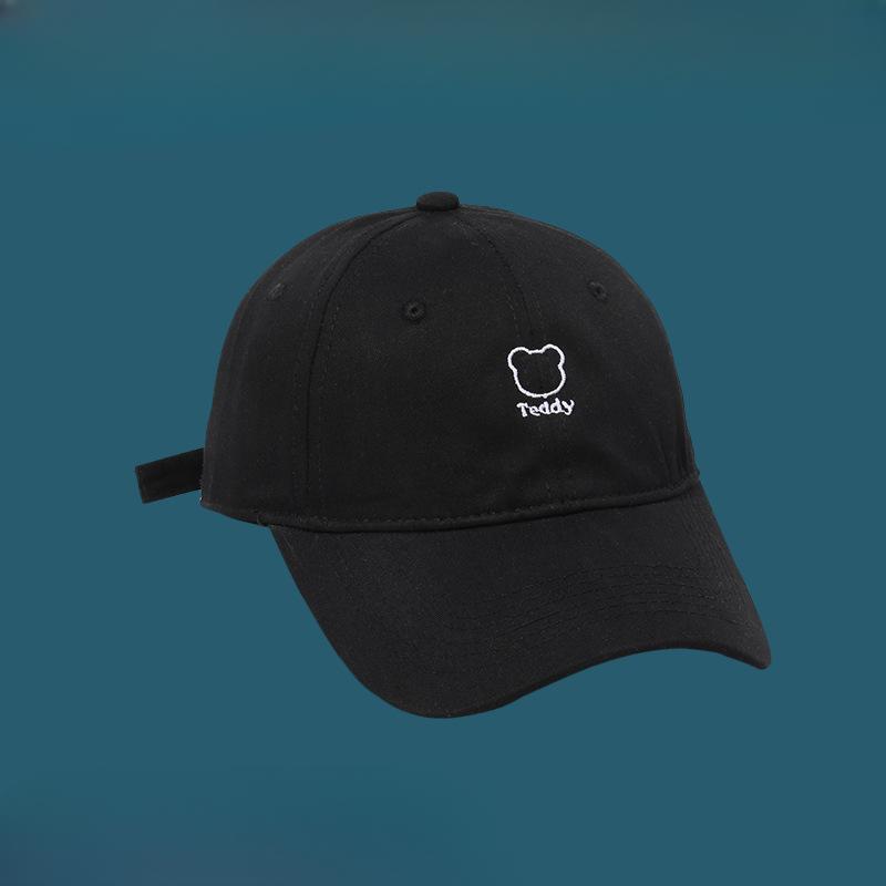 Retro Cute Little Bear Cartoon Embroidered Baseball Cap for Women In Spring and Summer Sun Protection Baseball Cap