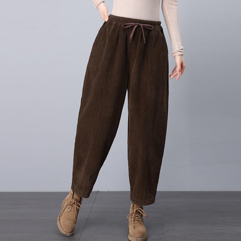 

Женские модные вельветовые гаремные брюки на флисовой подкладке - новинка сезона осень/зима 2024 XXL (recommended 140-155 jin)